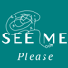 Final See Me Please Logo white on teal